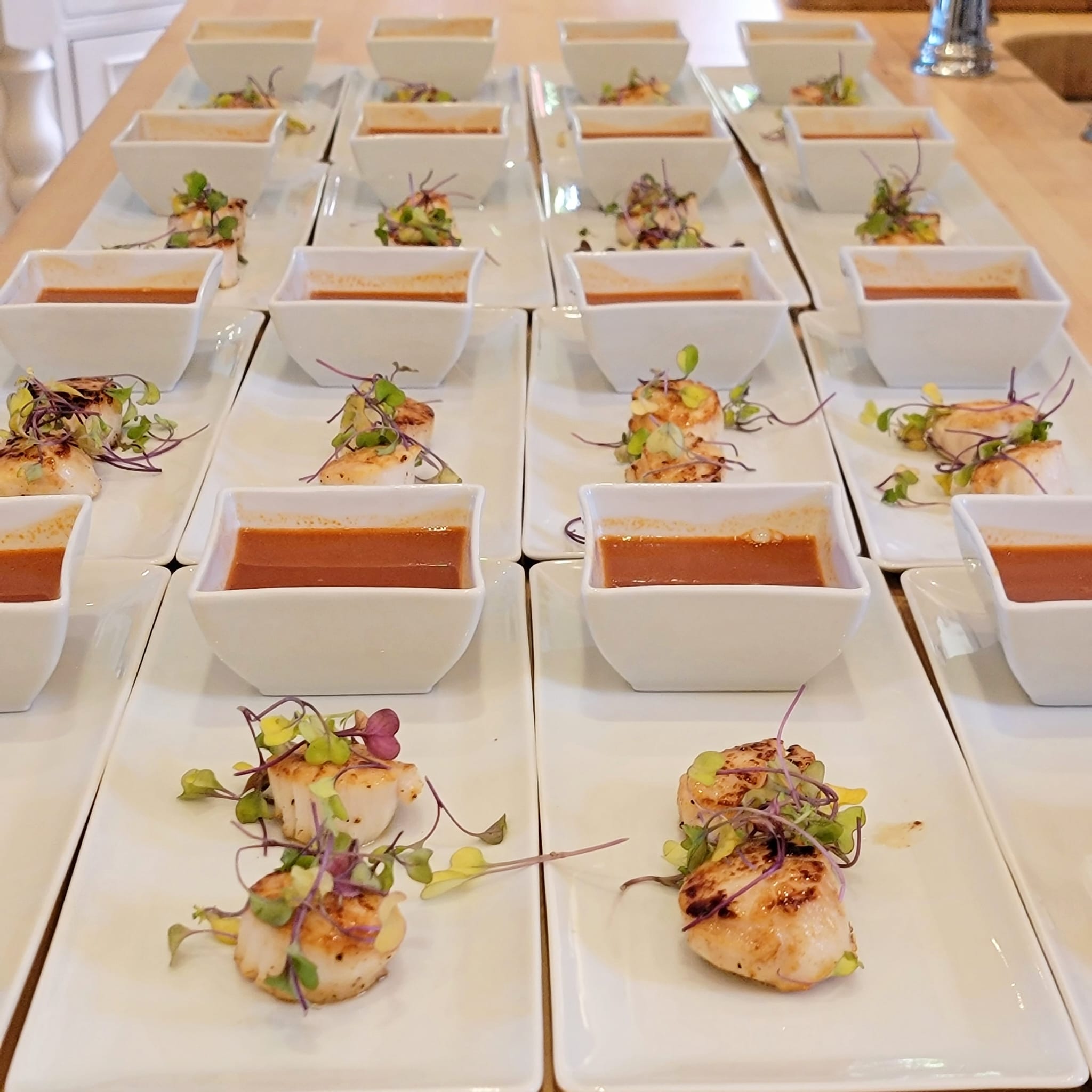Scallops with lobster bisque from Epicureans of Florida - Private chef fort Lauderdale | Private chef Miami | Luxury Catering Miami | Private catering Fort Lauderdale | Personal chef Miami | Private chef near me | Home chef