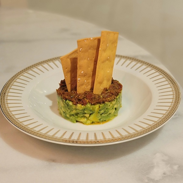 Avocado tartare, sun dried tomatoes, crispy salt crackers from Epicureans of Florida - Private chef fort Lauderdale | Private chef Miami | Luxury Catering Miami | Private catering Fort Lauderdale | Personal chef Miami | Private chef near me | Home chef
