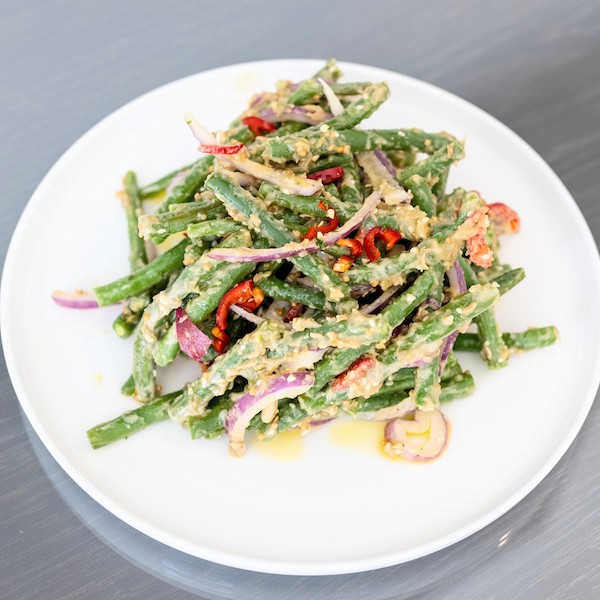 Green beans, edamame, tahini, mustard seeds, chillis from Epicureans of Florida - Private chef fort Lauderdale | Private chef Miami | Luxury Catering Miami | Private catering Fort Lauderdale | Personal chef Miami | Private chef near me | Home chef