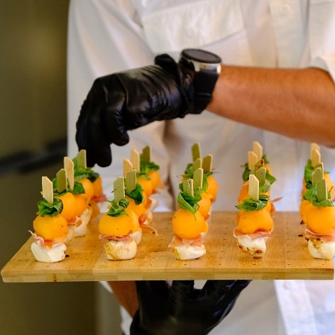 Mozzarella balls and melon skewers from Epicureans of Florida - Private chef fort Lauderdale | Private chef Miami | Luxury Catering Miami | Private catering Fort Lauderdale | Personal chef Miami | Private chef near me | Home chef